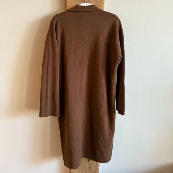 NWT J. Crew Ella Open Front Long Sweater Blazer Duster Wool Blend Brown Medium - Picture 8 of 8